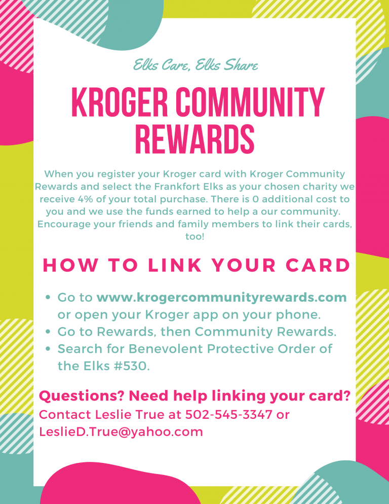 Kroger Community Rewards Frankfort Elks Lodge 530